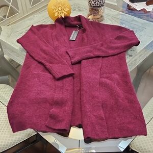 Banana Republic Deep Burgundy Open Front Alpaca & Wool Cardigan New